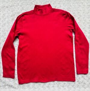 Liz Claiborne Womens Watermelon Pink Cotton Layer Mock Turtleneck Size Small